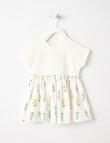 Teeny Weeny Lady Bug Play Knit Floral Dress, White product photo