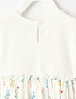 Teeny Weeny Lady Bug Play Knit Floral Dress, White product photo View 02 S