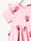 Teeny Weeny Lady Bug Play Knitted Dress, Pink product photo View 02 S