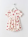 Teeny Weeny Lady Bug Knitted Strawberry Dress, Cream product photo