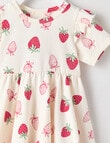 Teeny Weeny Lady Bug Knitted Strawberry Dress, Cream product photo View 02 S
