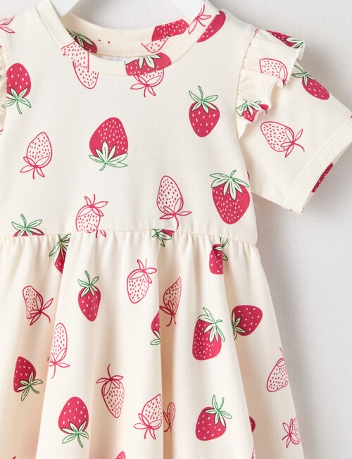 Teeny Weeny Lady Bug Knitted Strawberry Dress, Cream product photo View 02 L
