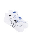 Bonds X-Temp Sports Sock, 2-Pack, White with Blue My Mind & Black product photo