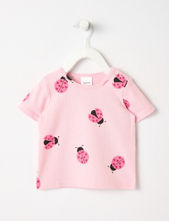 Teeny Weeny Lady Bug Play Short-Sleeve Tee, Pink product photo