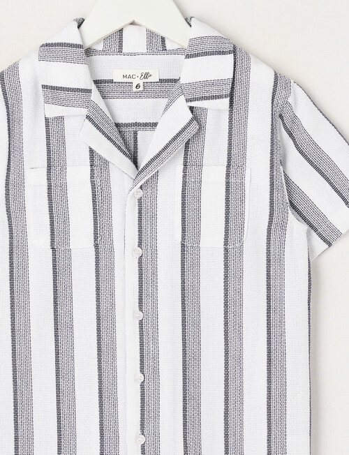 Mac & Ellie Stripe Short Sleeve Shirt, Natural product photo View 02 L