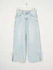 Switch Gia Baggy Split Hem Bows Jean, Light Blue product photo