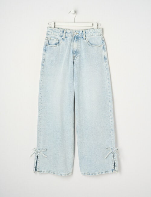 Switch Gia Baggy Split Hem Bows Jean, Light Blue product photo