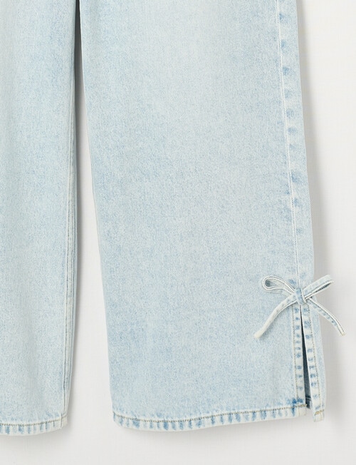 Switch Gia Baggy Split Hem Bows Jean, Light Blue product photo View 04 L