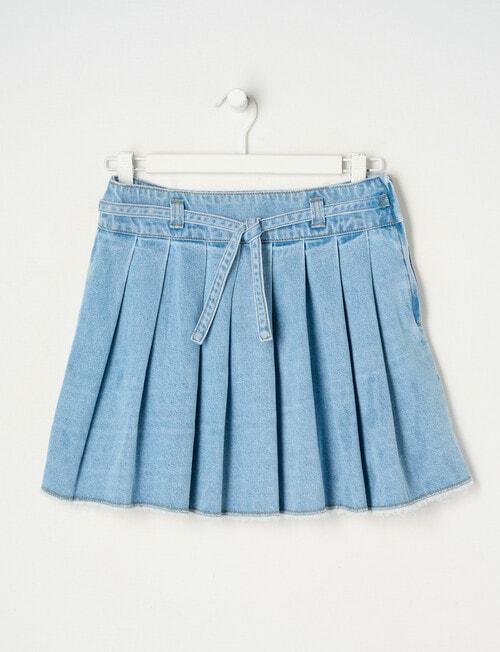 Switch Denim Pleated Skirt, Light Blue product photo