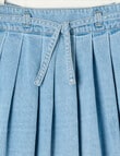 Switch Denim Pleated Skirt, Light Blue product photo View 02 S