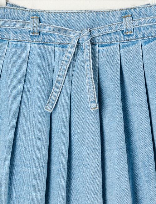Switch Denim Pleated Skirt, Light Blue product photo View 02 L