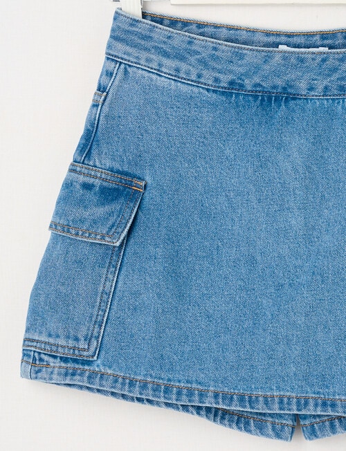 Switch Denim Skort Cargo, Mid Blue product photo View 04 L