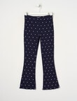 Mac & Ellie Spot Rib Flare Leggings, Navy product photo