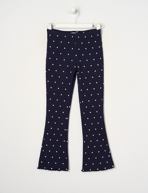 Mac & Ellie Spot Rib Flare Leggings, Navy product photo