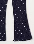 Mac & Ellie Spot Rib Flare Leggings, Navy product photo View 02 S