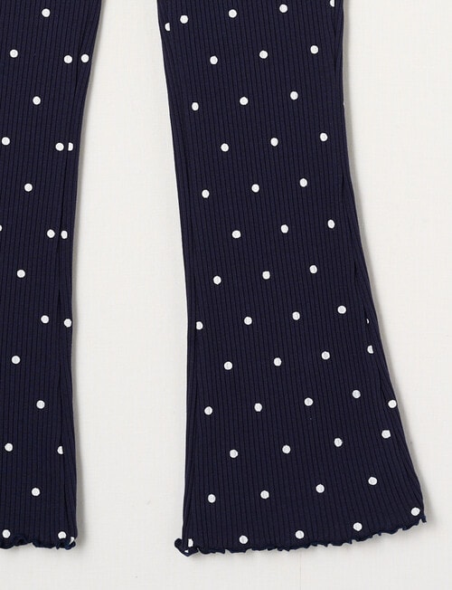 Mac & Ellie Spot Rib Flare Leggings, Navy product photo View 02 L