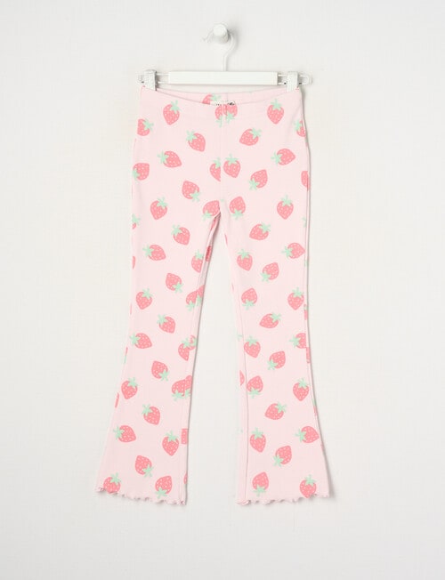 Mac & Ellie Strawberries Rib Flare Leggings, Blush product photo