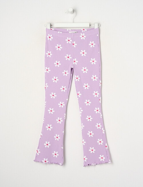 Mac & Ellie Daisy Rib Flare Leggings, Lilac product photo