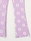 Mac & Ellie Daisy Rib Flare Leggings, Lilac product photo View 02 S