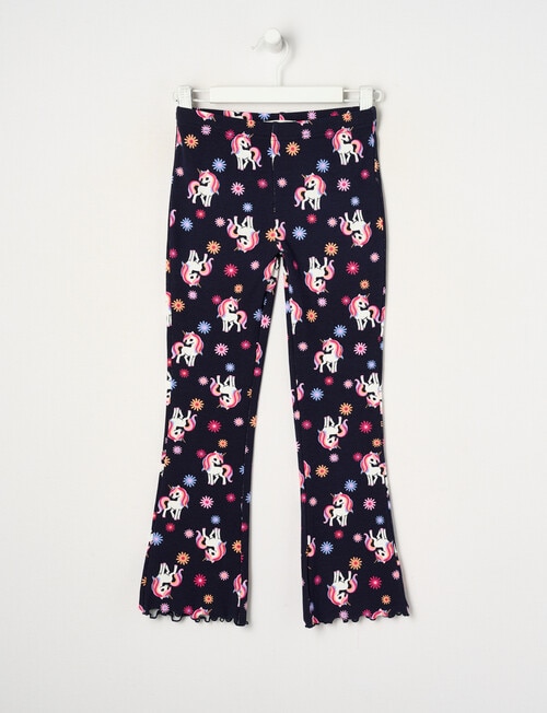 Mac & Ellie Unicorn Rib Flare Leggings, Navy product photo
