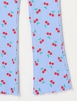 Mac & Ellie Cherries Rib Flare Leggings, Periwinkle product photo View 02 S