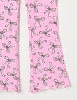 Mac & Ellie Bows Rib Flare Leggings, Candy Pink product photo View 02 S