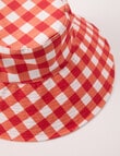 Zest Resort Cotton Reversible Bucket Hat, Red & Ivory product photo View 02 S