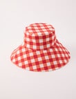 Zest Resort Cotton Reversible Bucket Hat, Red & Ivory product photo View 07 S