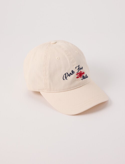 Zest Embroidered Lobster Cap, Ivory product photo View 07 L