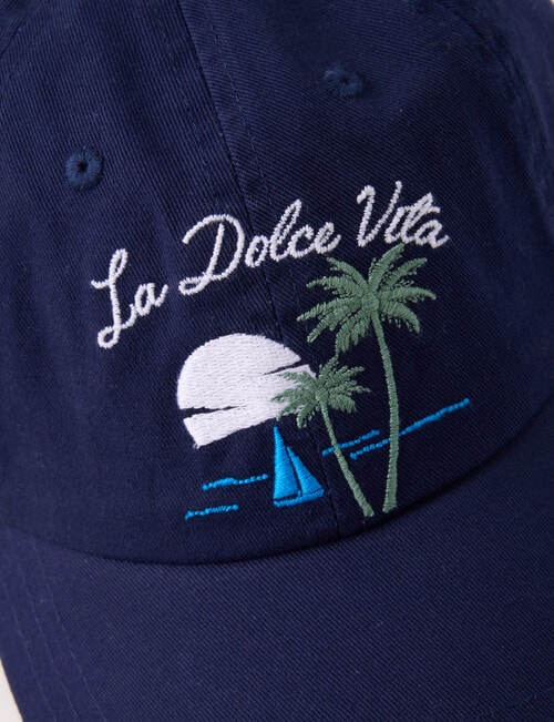 Zest Embroidered Palm Tree Cap, Navy product photo View 03 L
