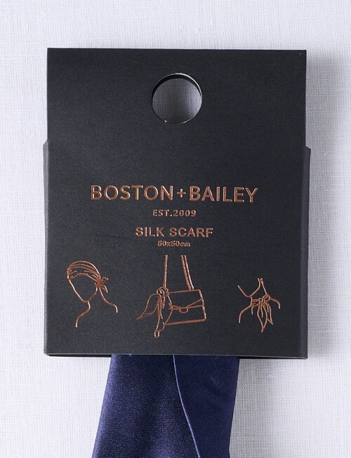 Boston + Bailey Silk Square Paisley Print Scarf, Navy product photo View 02 L