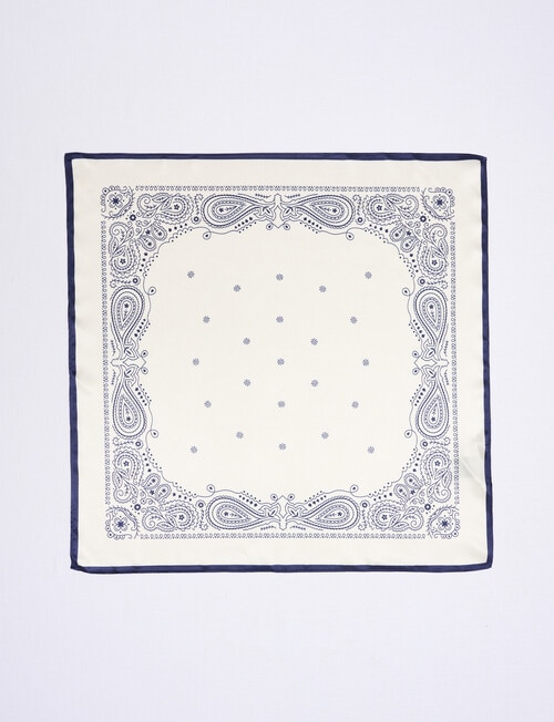 Boston + Bailey Silk Square Paisley Print Scarf, Ivory product photo View 03 L
