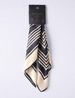 Boston + Bailey Silk Square Geo Print Scarf, Black & Beige product photo
