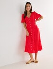 Whistle Polka Dot Flutter Sleeve Tea Dress, Red & White product photo View 03 S