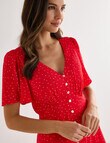 Whistle Polka Dot Flutter Sleeve Tea Dress, Red & White product photo View 04 S