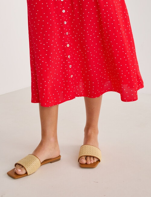 Whistle Polka Dot Flutter Sleeve Tea Dress, Red & White product photo View 06 L