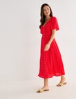Whistle Polka Dot Flutter Sleeve Tea Dress, Red & White product photo View 07 S