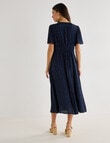 Whistle Polka Dot Flutter Sleeve Tea Dress, Navy product photo View 02 S