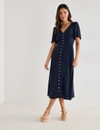 Whistle Polka Dot Flutter Sleeve Tea Dress, Navy product photo View 03 S