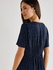 Whistle Polka Dot Flutter Sleeve Tea Dress, Navy product photo View 05 S