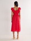 Whistle Double Frill Sleeve Broderie Dress, Red product photo View 03 S