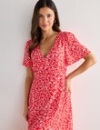 Whistle Flutter Sleeve V-Neck Dress, Festive Ditsy product photo