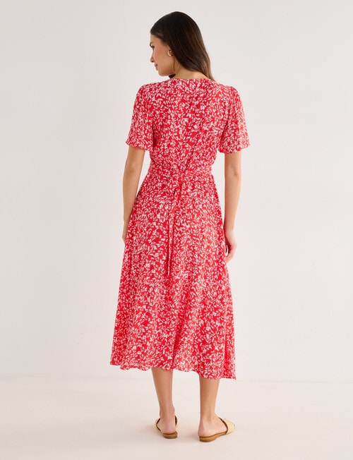 Whistle Flutter Sleeve V-Neck Dress, Festive Ditsy product photo View 02 L