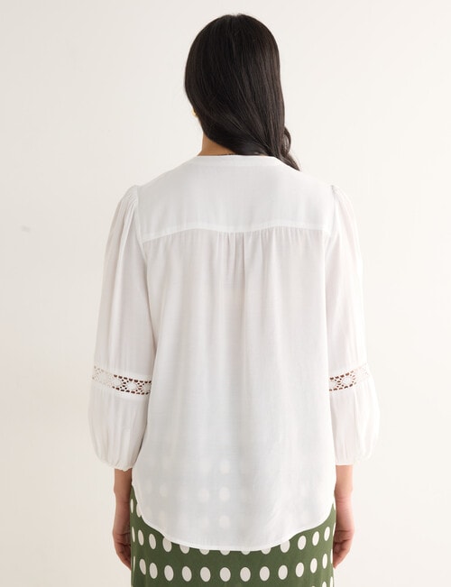 Whistle Lace Work Detail Blouse, Ivory product photo View 02 L