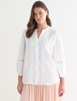 Whistle Lace Work Detail Blouse, Ivory product photo View 12 S