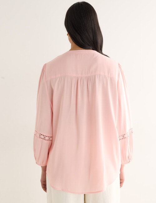 Whistle Lace Work Detail Blouse, Peach product photo View 02 L