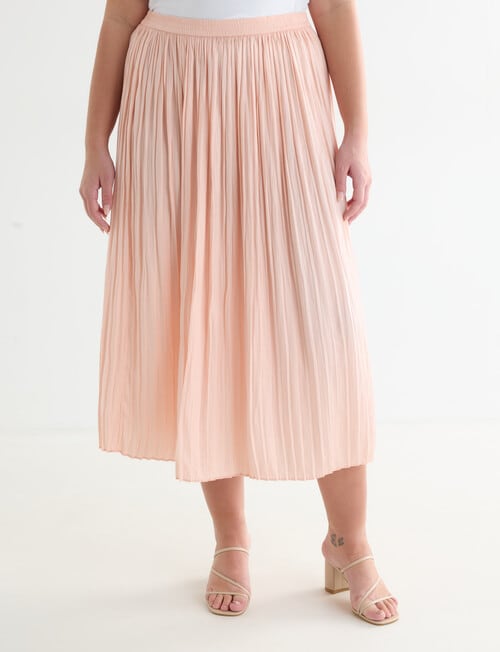 Whistle Pleat Midi Skirt, Peach product photo View 12 L