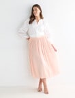 Whistle Pleat Midi Skirt, Peach product photo View 13 S