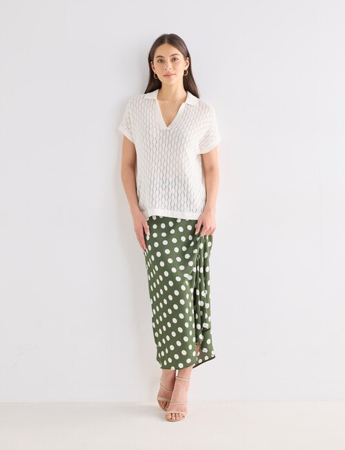 Whistle Polka Dot Slip Skirt, Green product photo View 06 L