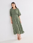 Whistle Polka Dot Empire Dress, Green product photo